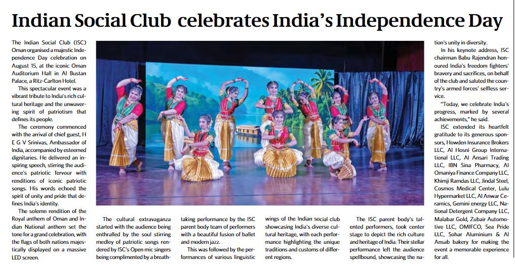Indian Social Club celebrates India’s Independence Day